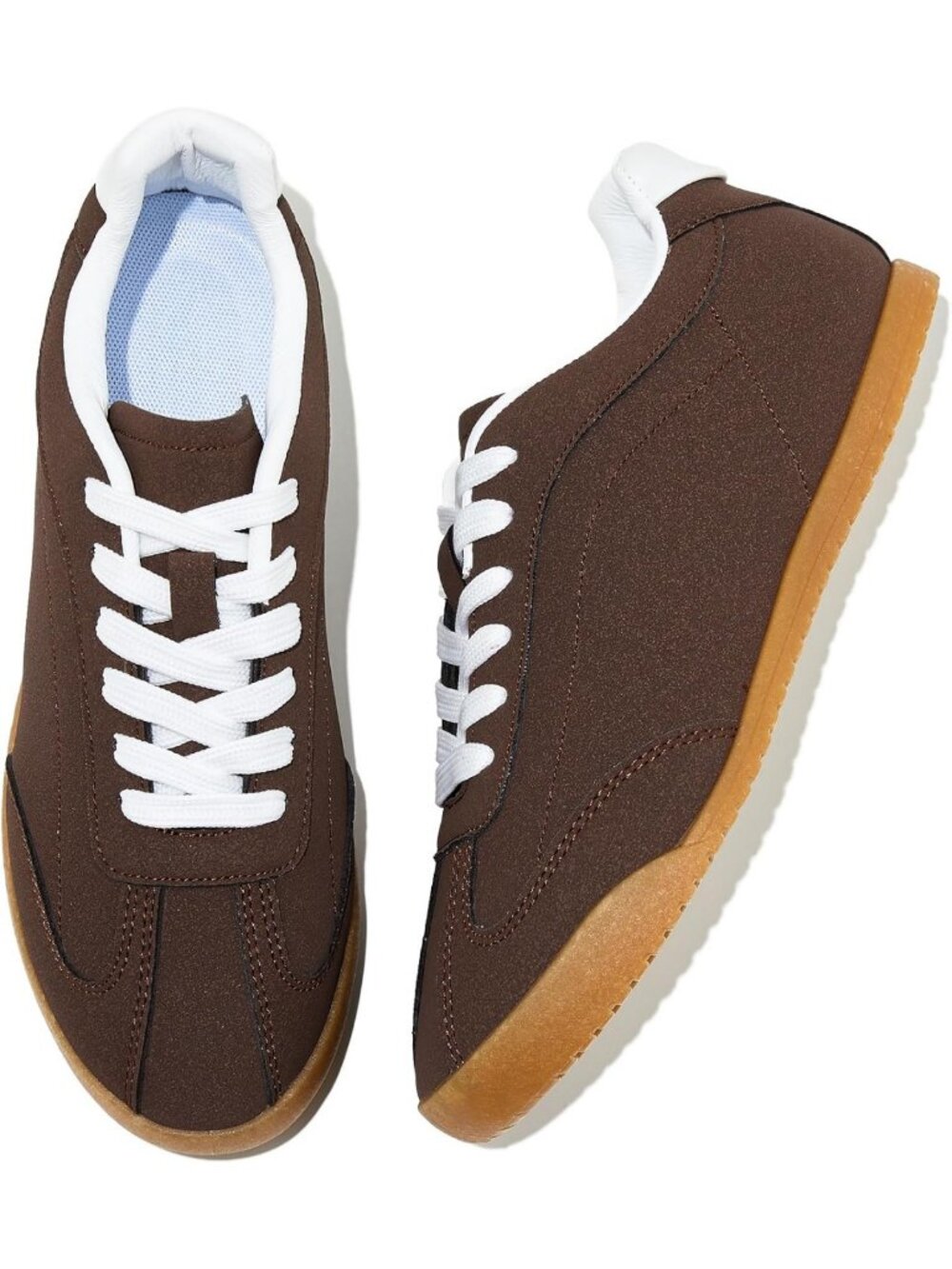 Stylish Women's Casual Sneakers - PU Leather Lace-Up Low Top Walking Shoes